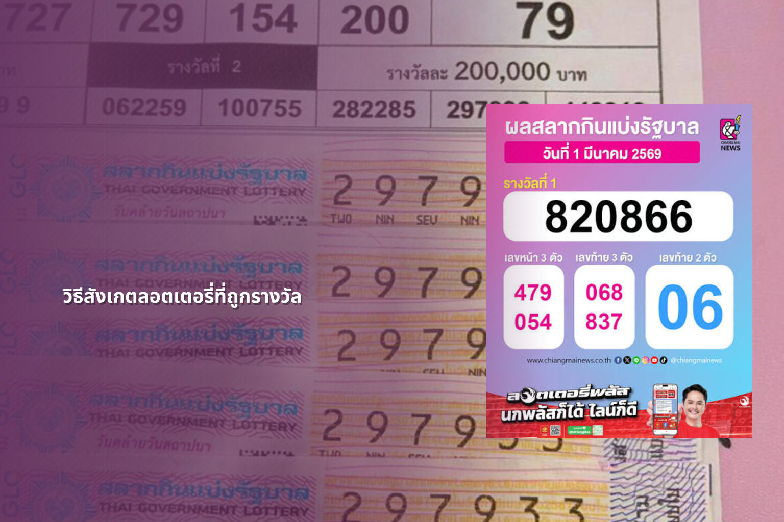 วิธีสังเกตลอตเตอรี่ที่ถูกรางวัล - หวย