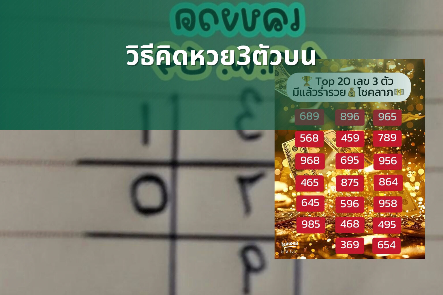 วิธีคิดหวย3ตัวบน - หวย