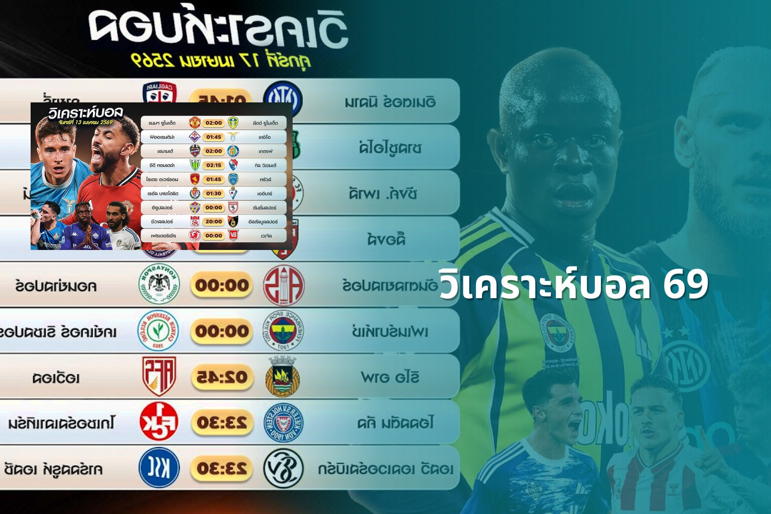 วิเคราะห์บอล 69 - football betting analysis