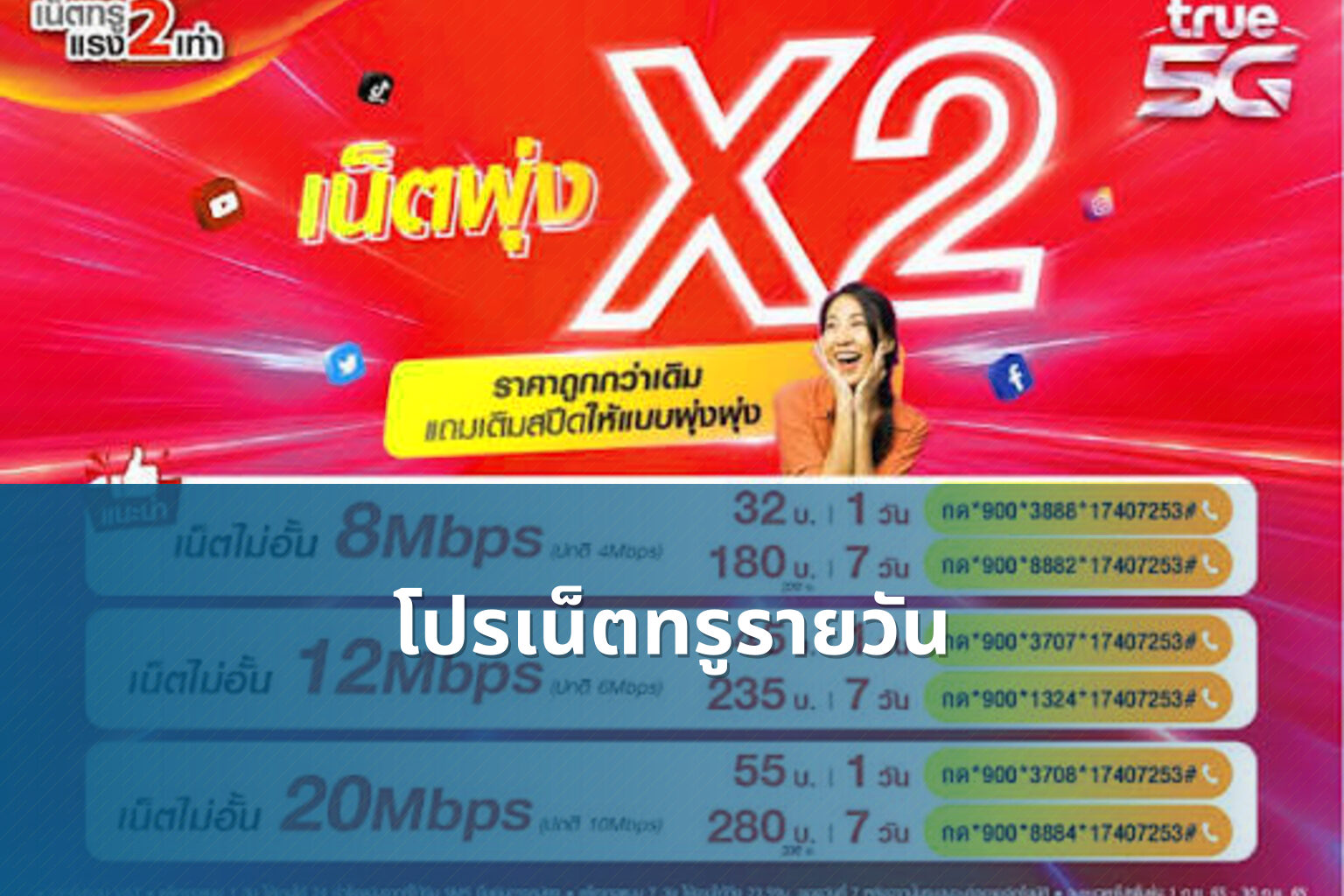 โปรเน็ตทรูรายวัน - internet services
