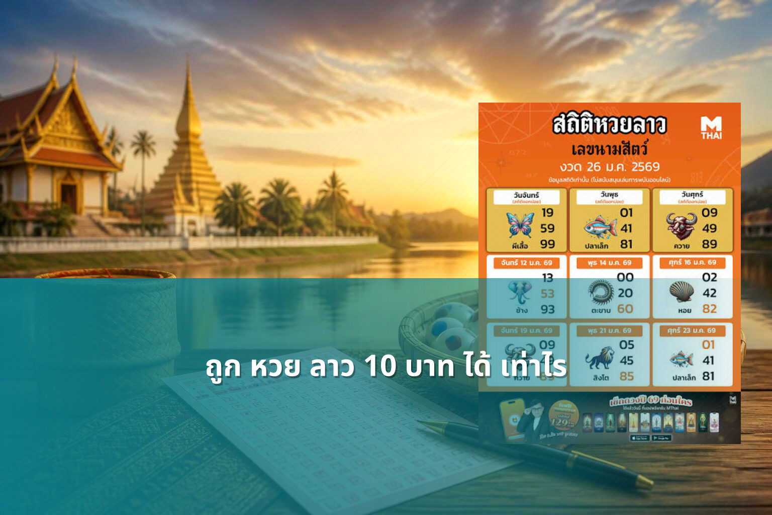 ถูก หวย ลาว 10 บาท ได้ เท่าไร - หวยลาว