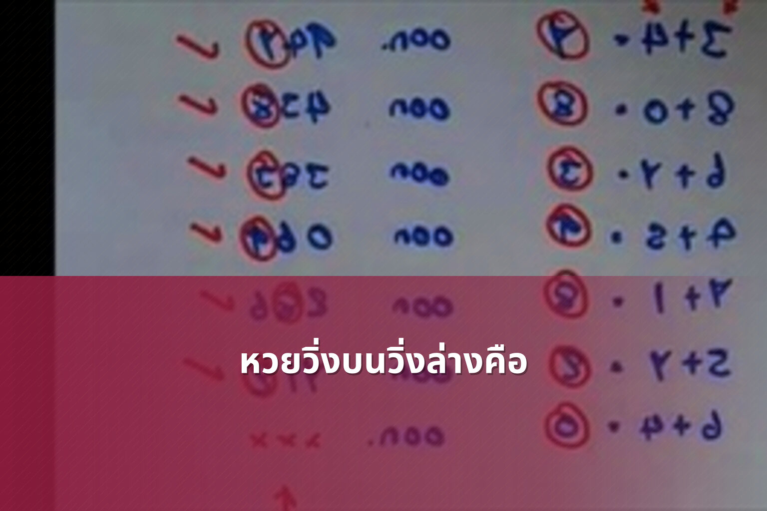 หวยวิ่งบนวิ่งล่างคือ - หวย