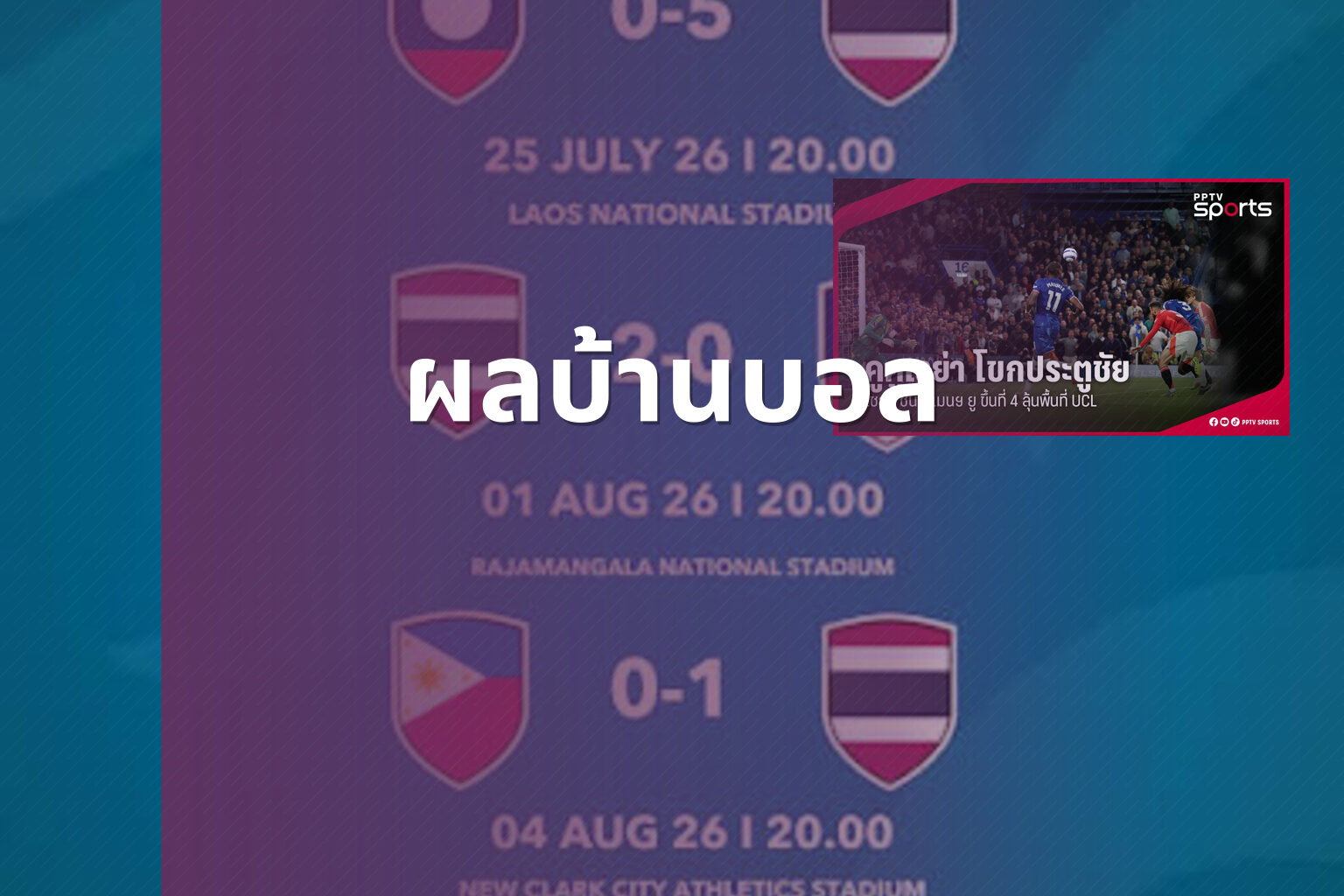 ผลบ้านบอล - sports results