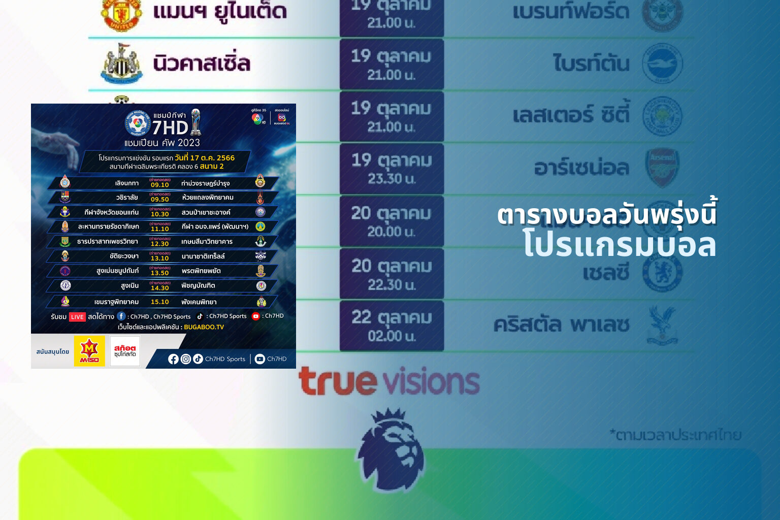 ตารางบอลวันพรุ่งนี้ โปรแกรมบอล