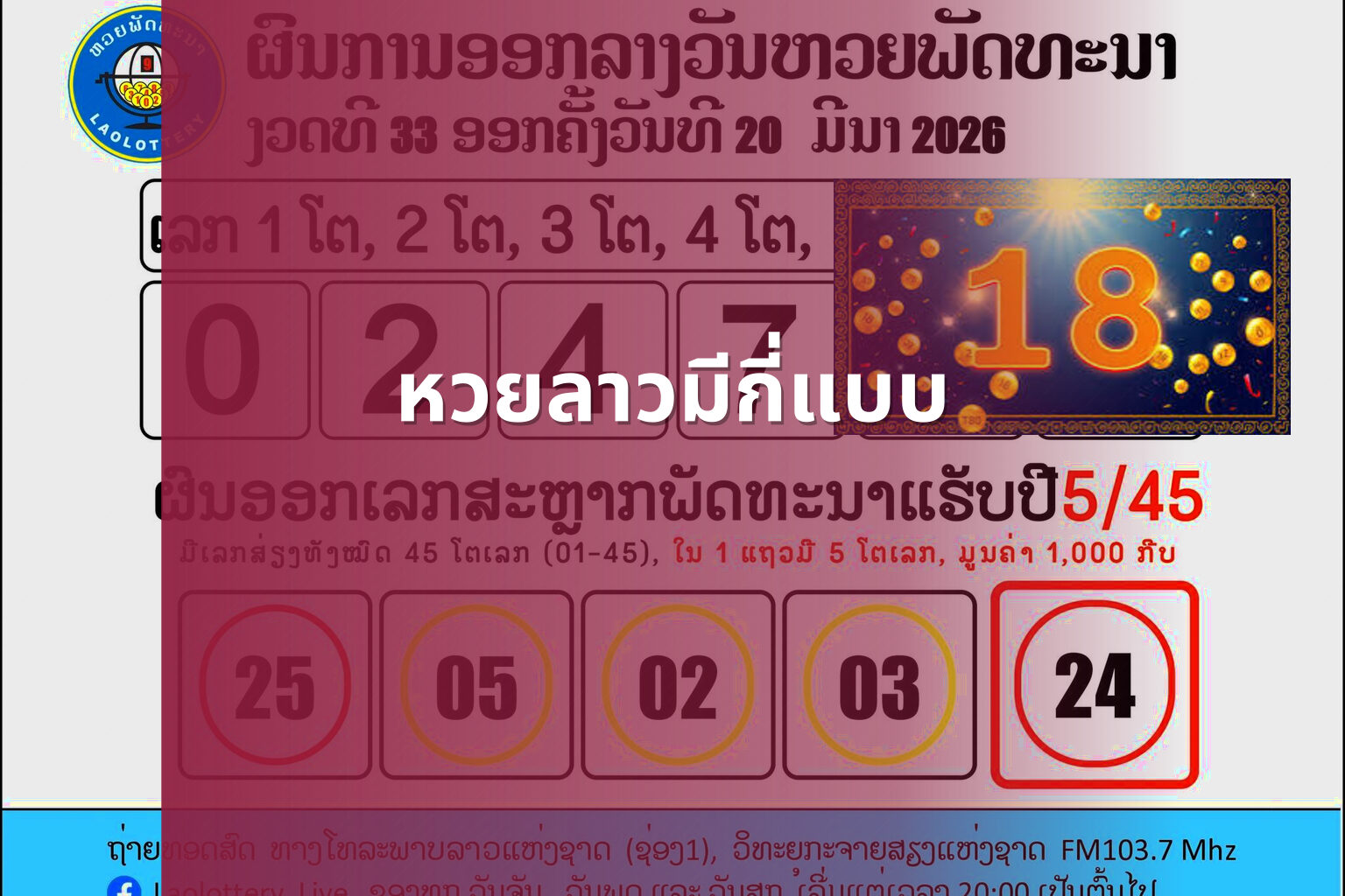 หวยลาวมีกี่แบบ - lottery types