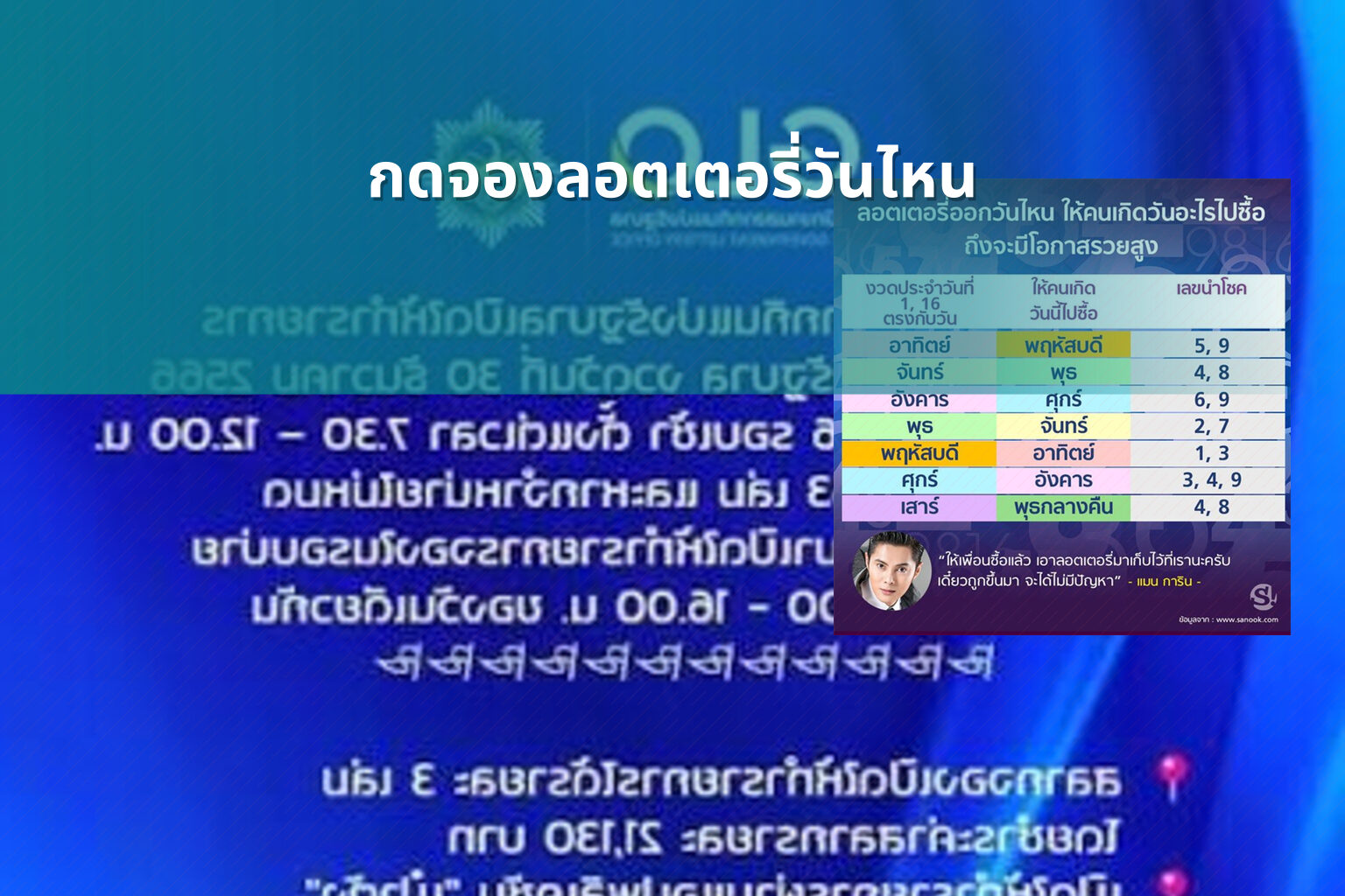 กดจองลอตเตอรี่วันไหน - lottery booking date
