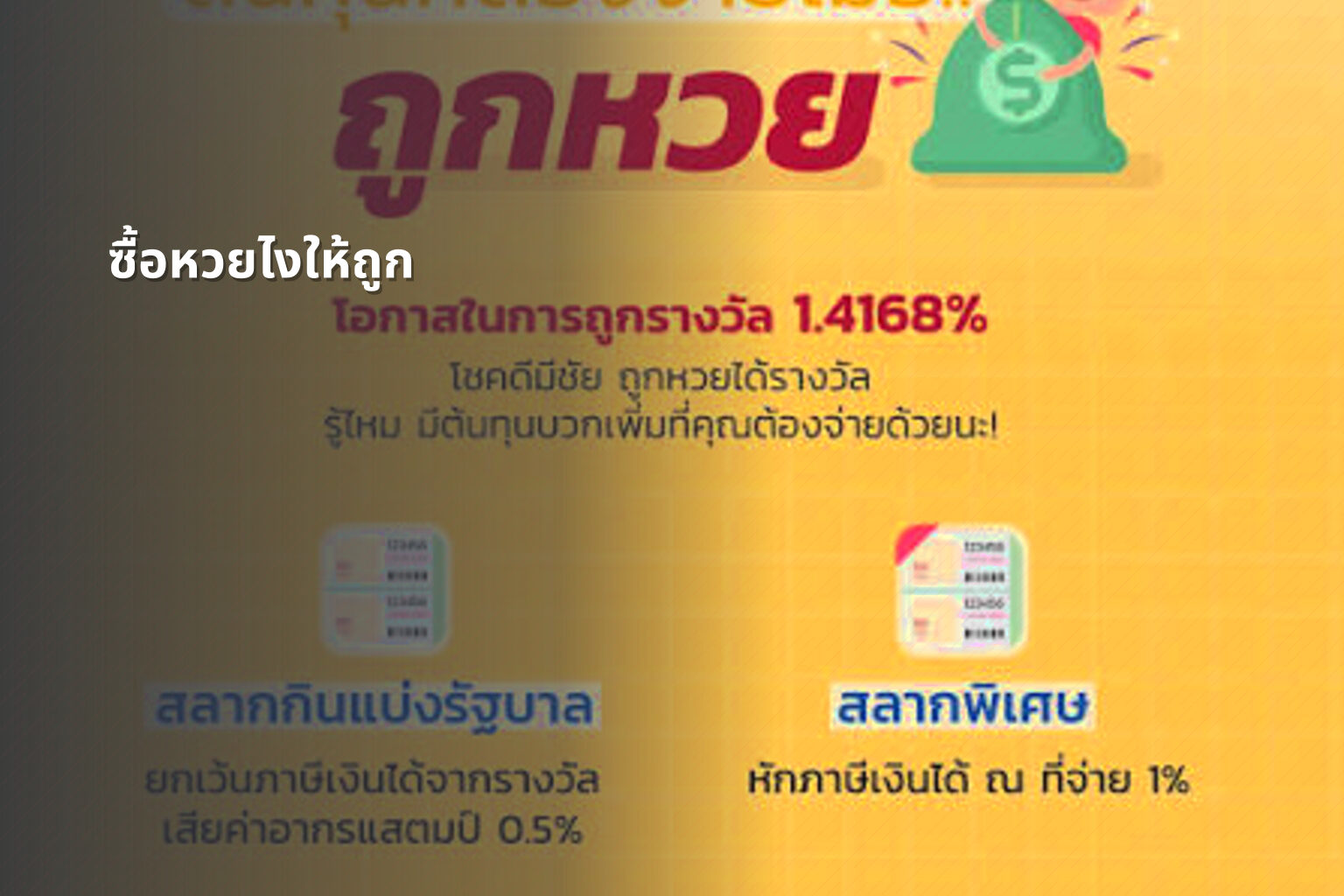 ซื้อหวยไงให้ถูก - lottery strategies