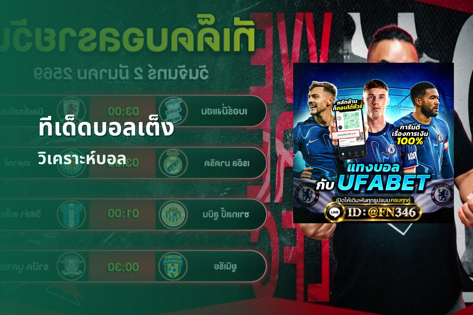 ทีเด็ดบอลเต็ง วิเคราะห์บอล