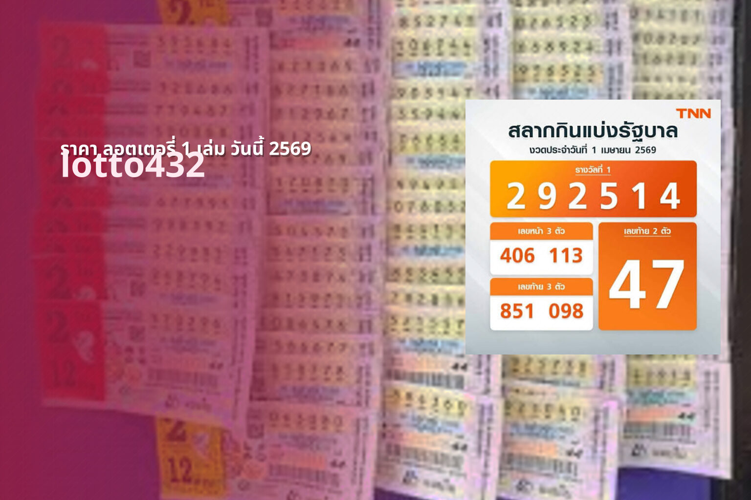 ราคา ลอตเตอรี่ 1 เล่ม วันนี้ 2569 - lottery price future