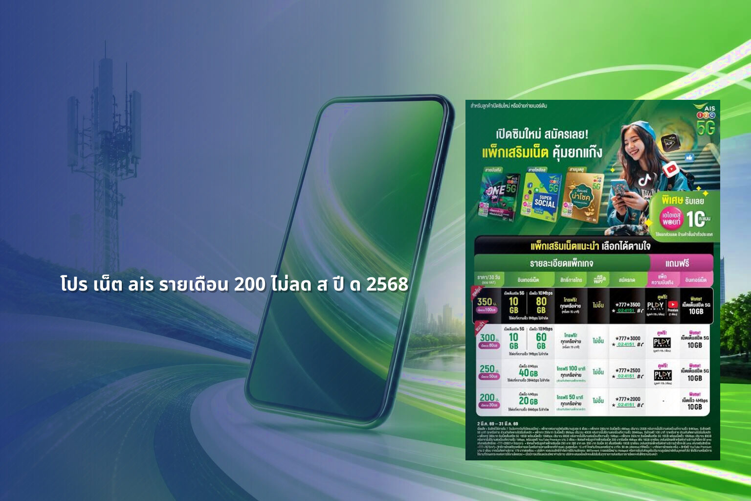 โปร เน็ต ais รายเดือน 200 ไม่ลด ส ปี ด 2568 - internet services