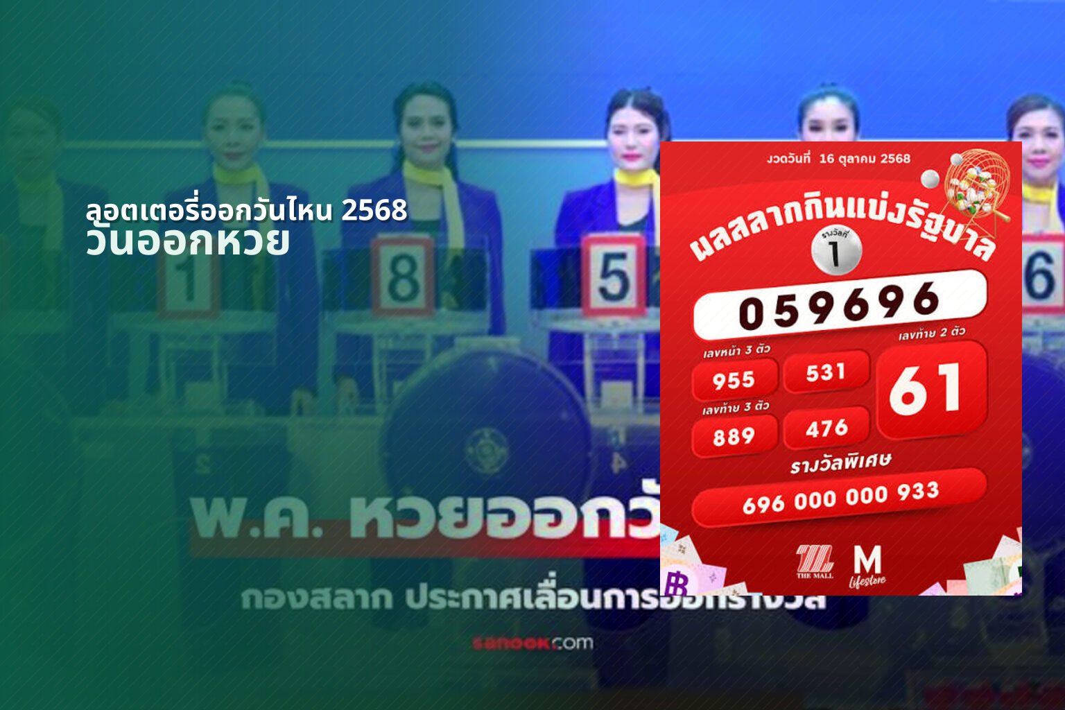 ลอตเตอรี่ออกวันไหน 2568 - lottery schedule