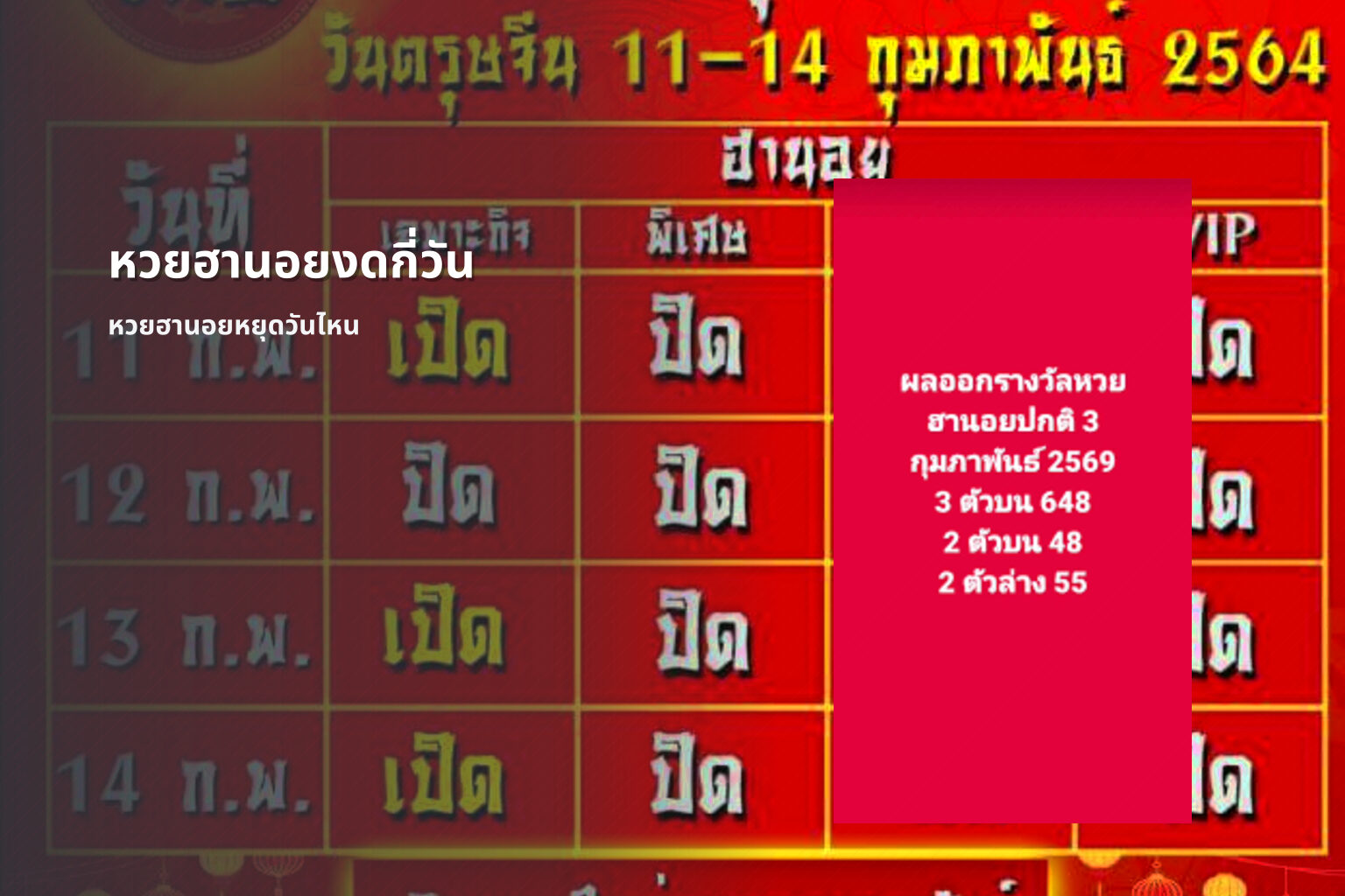 หวยฮานอยงดกี่วัน หวยฮานอยหยุดวันไหน