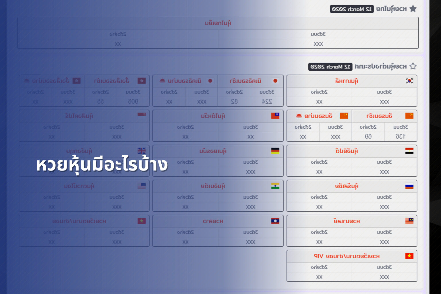หวยหุ้นมีอะไรบ้าง - lottery types