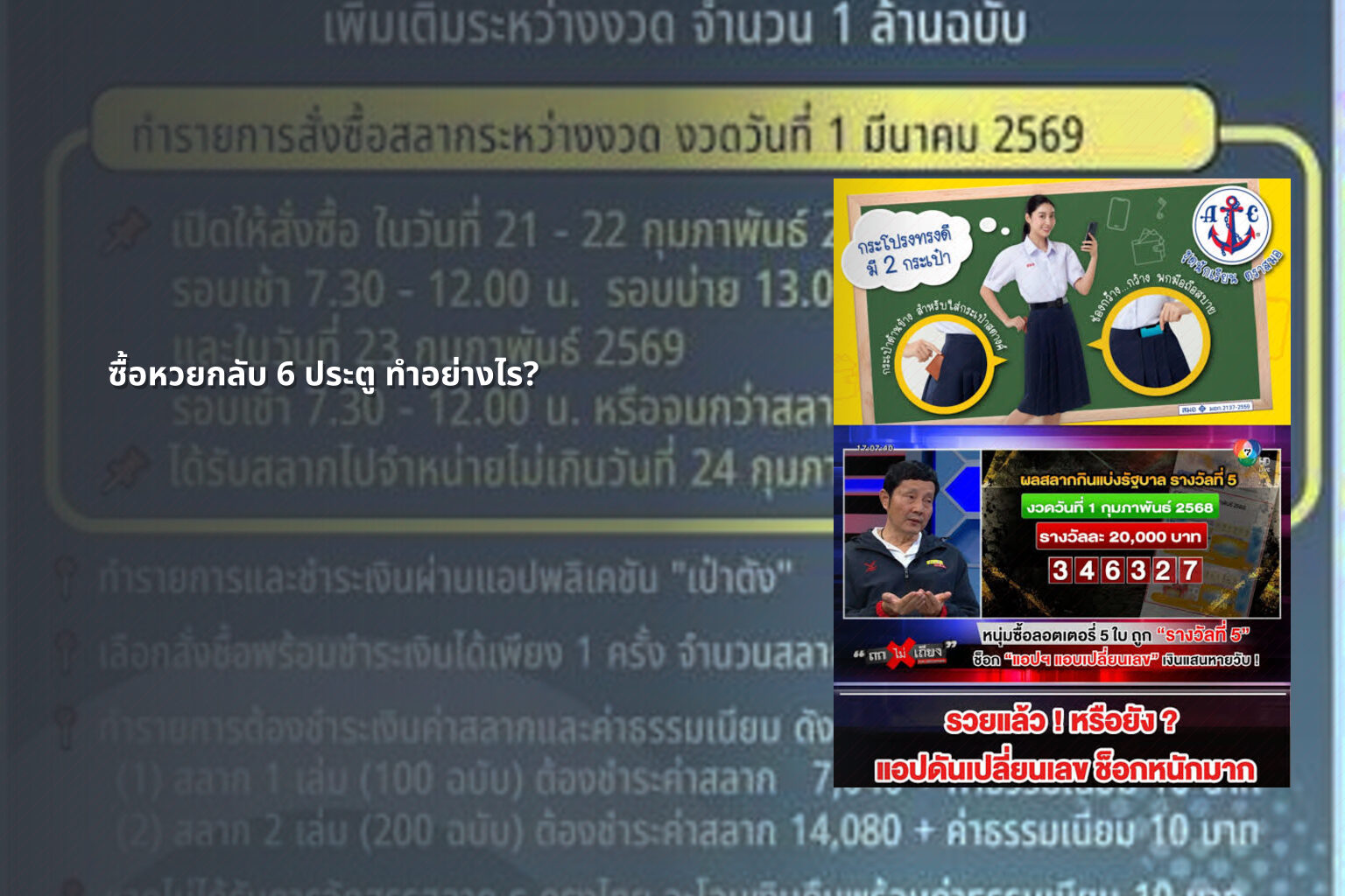 ซื้อหวยกลับ 6 ประตู ทําอย่างไร? - lottery techniques