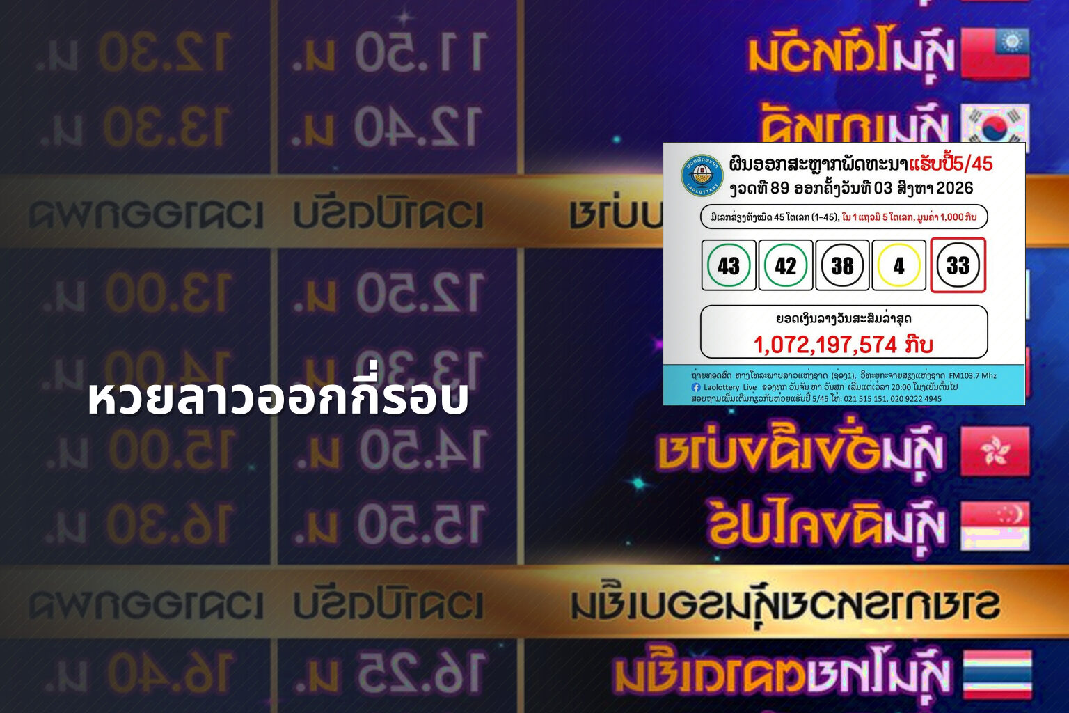 หวยลาวออกกี่รอบ - หวยลาว