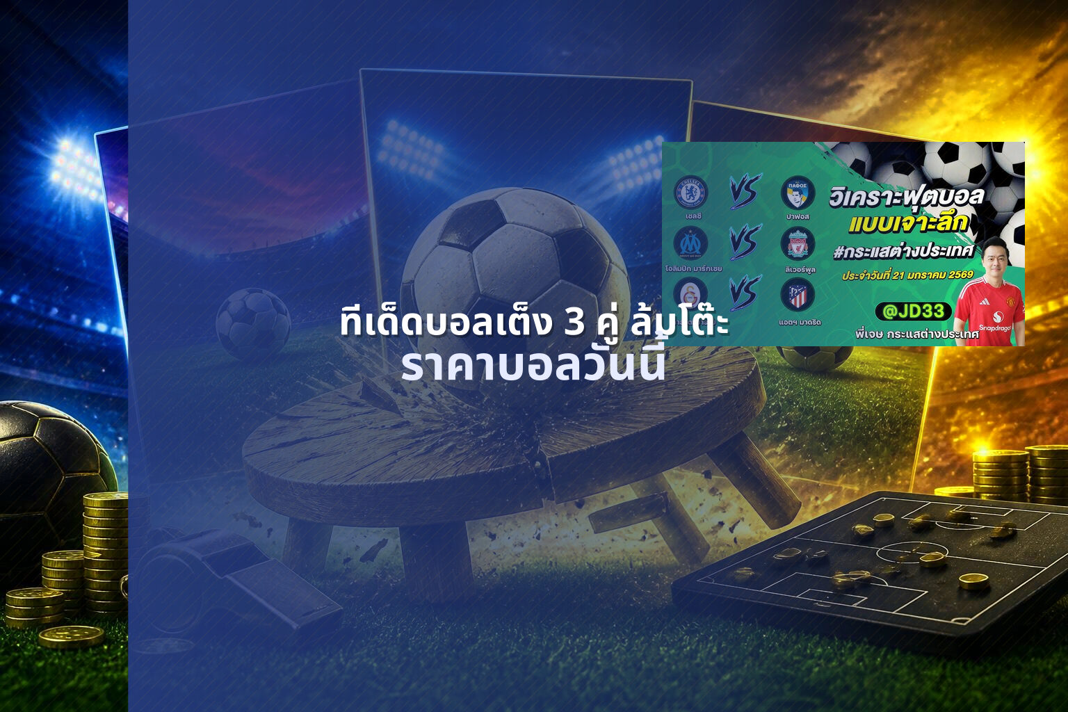 ทีเด็ดบอลเต็ง 3 คู่ ล้มโต๊ะ - sports predictions