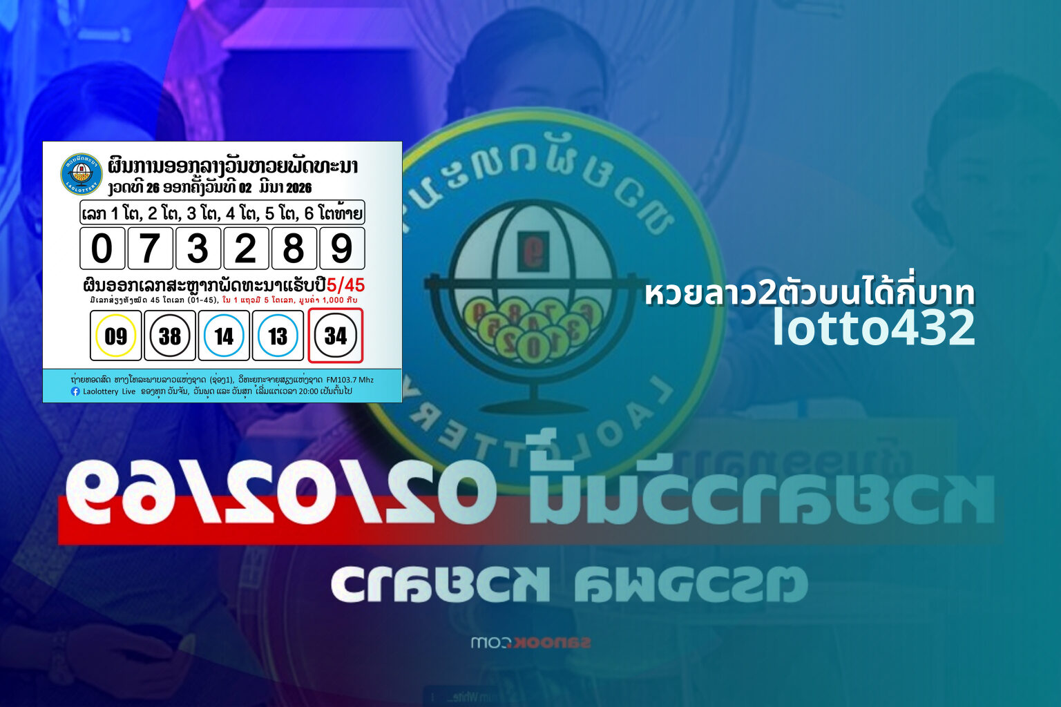 หวยลาว2ตัวบนได้กี่บาท lotto432