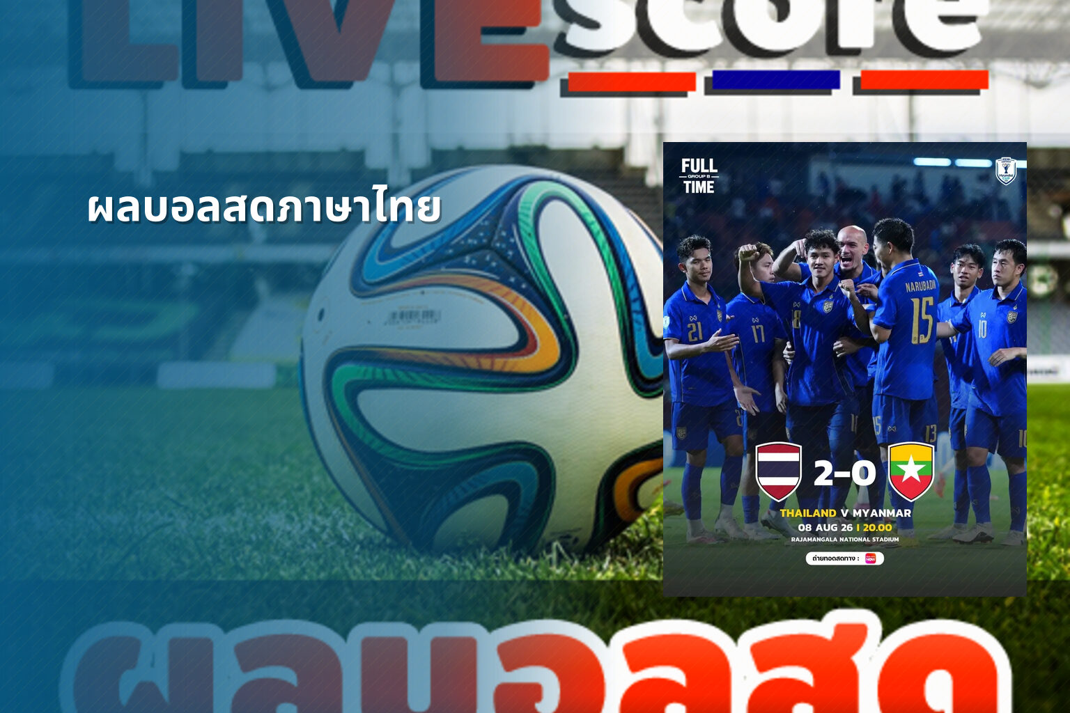 ผลบอลสดภาษาไทย - live football scores