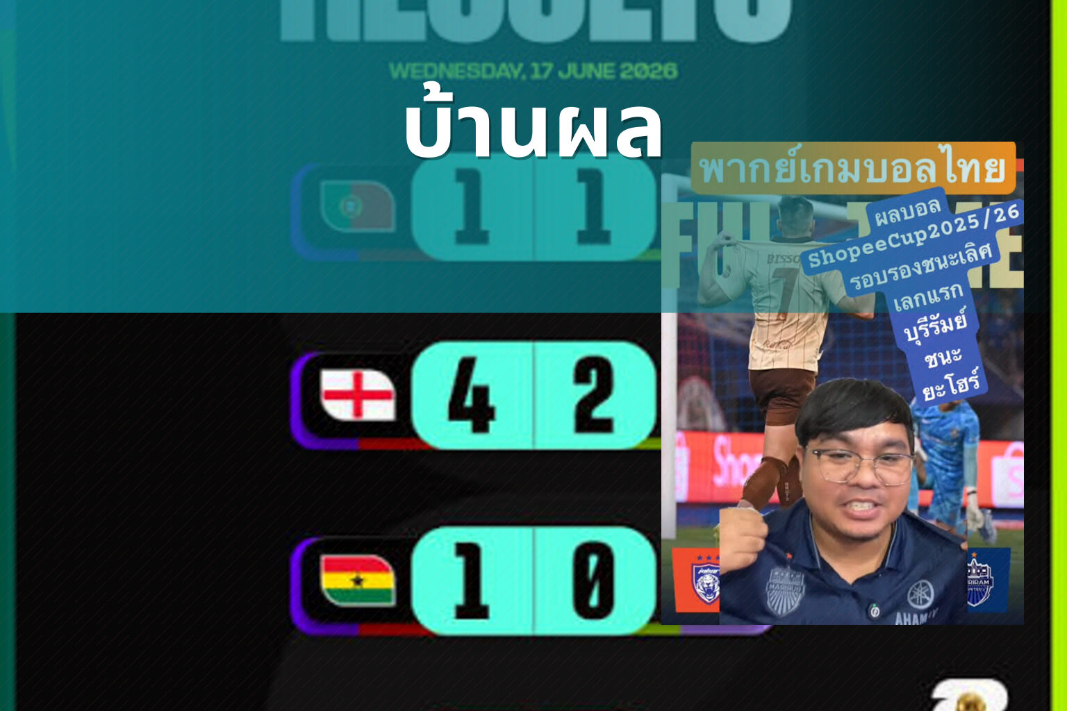 บ้านผล - football results